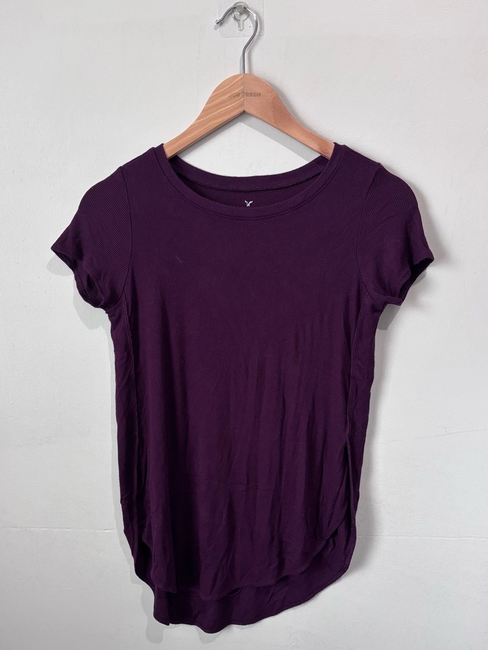 American Eagle Soft & Sexy Ribbed Tee | Deep Plum | Size XS/S | Good Condition